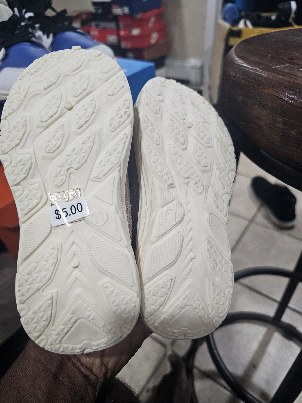 Kids Knit Lace-Up Sneakers in Multi-Cream - Picture 2 of 3